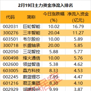 主力资金丨尾盘主力大手笔抛售3股