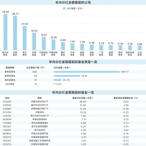 基金年内分红总额超300亿元 62只分红超亿元