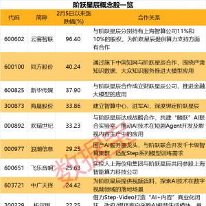 AI大模型“六小龙”，阶跃星辰新动作，概念股出炉