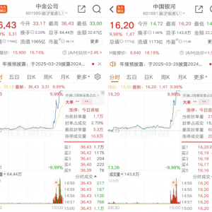 中金公司、中国银河，突然涨停！