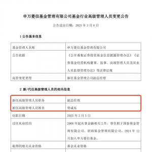 知名基金经理，升职！