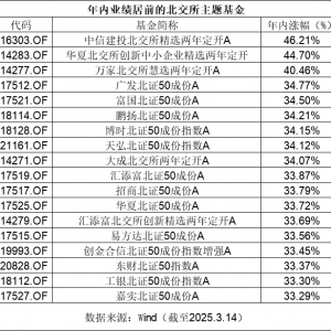 又现多股30cm涨停！27只北交所基金大赚