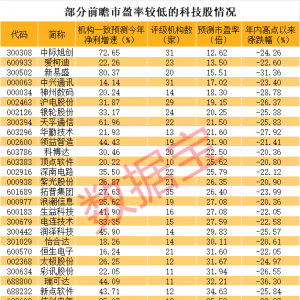 错杀的优质科技股，多只AI龙头上榜，高成长低估值