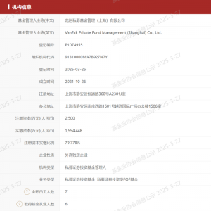 年内首家！范达私募完成登记，实控人为全球最大ETF管理人之一 ...