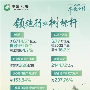 以高质量发展绘就亮丽答卷 中国人寿2024年多项业绩指标创历史最好水平 ...