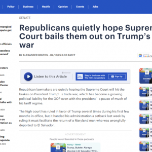 特朗普“自己人”也坐不住了：希望叫停关税战