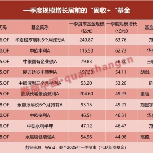 一季度增超千亿！这些“固收+”基金规模大涨