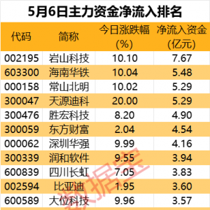 主力资金丨这些股被盯上，尾盘主力出手抢筹