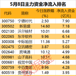 主力资金丨尾盘一度跌停，化工龙头遭资金大幅净流出