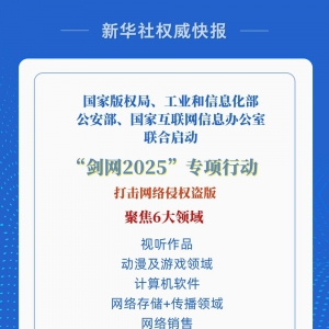 打击网络侵权盗版！四部门联合启动“剑网2025”专项行动