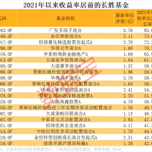 数量稀缺，长期跑赢大盘的基金出炉