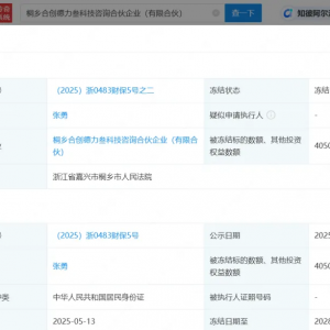 哪吒汽车原CEO张勇 所持4050万股权被冻结