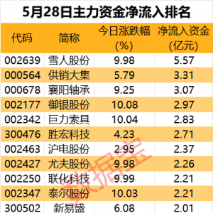 主力资金丨资金尾盘抢筹2股超亿元