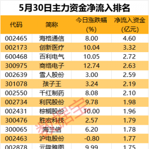 主力资金丨7股获逆市抢筹超2亿元