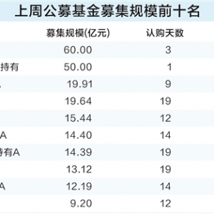 上周新基发行超310亿元 股基呈现“量多额少”特征