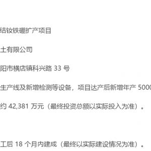 英洛华：全资孙公司拟投资4.24亿建设年产5000吨烧结钕铁硼扩产项目 ...