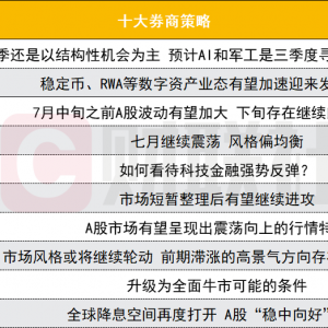 A股中报季还是以结构性机会为主？投资主线有哪些？十大券商策略来了 ...