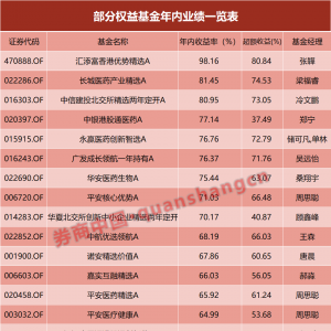 年内最高收益近100%！主动权益基金投资优势凸显