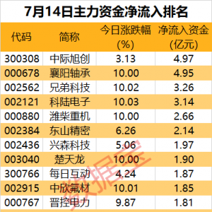 主力资金丨尾盘上演“大逆袭”，主力资金出手超2亿元！