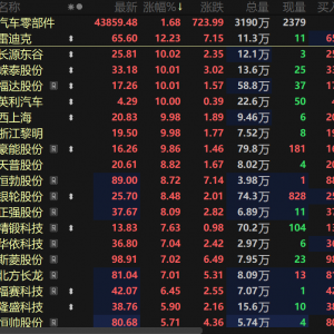 多方利好带动！汽车零部件板块盘中拉涨 嵘泰股份等6股盘中涨停！【SMM热点】 ...