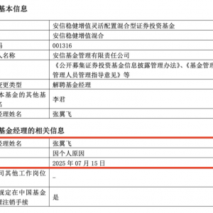 大消息！张翼飞离职