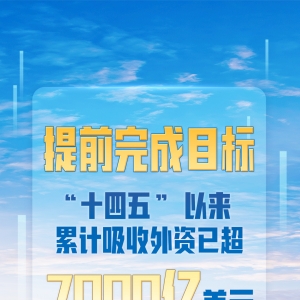 提前完成目标！“十四五”以来累计吸收外资已超7000亿美元