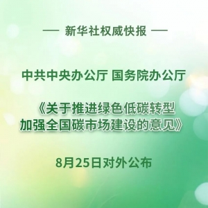 中办、国办重磅发布！事关全国碳市场建设！