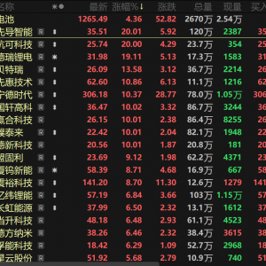 单日涨逾6%！电池及固态电池板块迎爆发 先导智能等多股20CM涨停【SMM热点】 ...