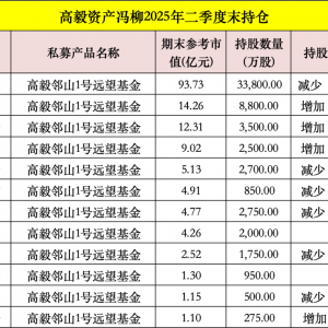 大曝光！高毅、景林、宁泉、睿郡最新调仓（名单）