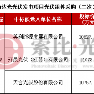 0.7262元/W！ 英利能源拟中标云绿能149.1MW光伏组件
