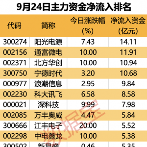 主力资金丨大幅抢筹！这些龙头股被盯上