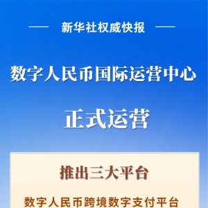 数字人民币国际运营中心正式运营