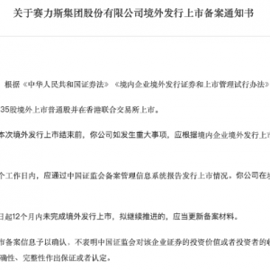 股价创新高、总市值超2500亿元！赛力斯拟赴港上市 启动“A+H”双资本市场布局 ...