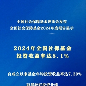 投资收益率达8.1% 2024年全国社保基金实现较好保值增值