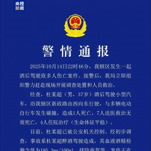 山东聊城发生一起酒驾肇事案 致8死4伤