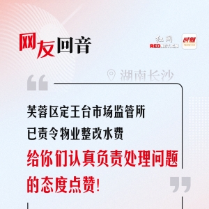网友回音丨点赞！芙蓉区定王台市场监管所已责令物业整改水费！ ...