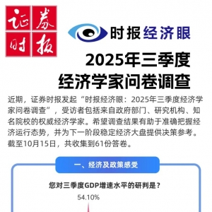 2025年三季度经济学家问卷调查：股市汇市“双韧性”成共识，财税改革最受期待 ...