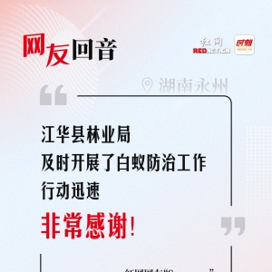 网友回音丨江华县林业局及时开展了白蚁防治工作，非常感谢！ ...