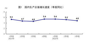 国家统计局：前三季度GDP同比增长5.2% 三季度增长4.8%
