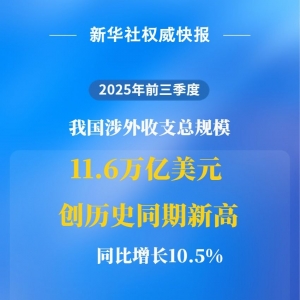 前三季度我国涉外收支总规模创历史同期新高