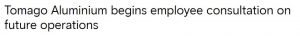 因高昂电价压力 力拓称Tomago铝冶炼厂正在考虑停止运营