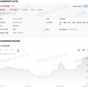 大中矿业：未来在需求拉动和高成本供给产商持续出清背景下 碳酸锂价格将达合理水平 ...