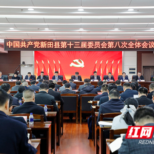 新田县委十三届八次全会召开