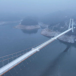 组图丨初雪映湖山，攸县酒仙湖一夜“银装素裹”